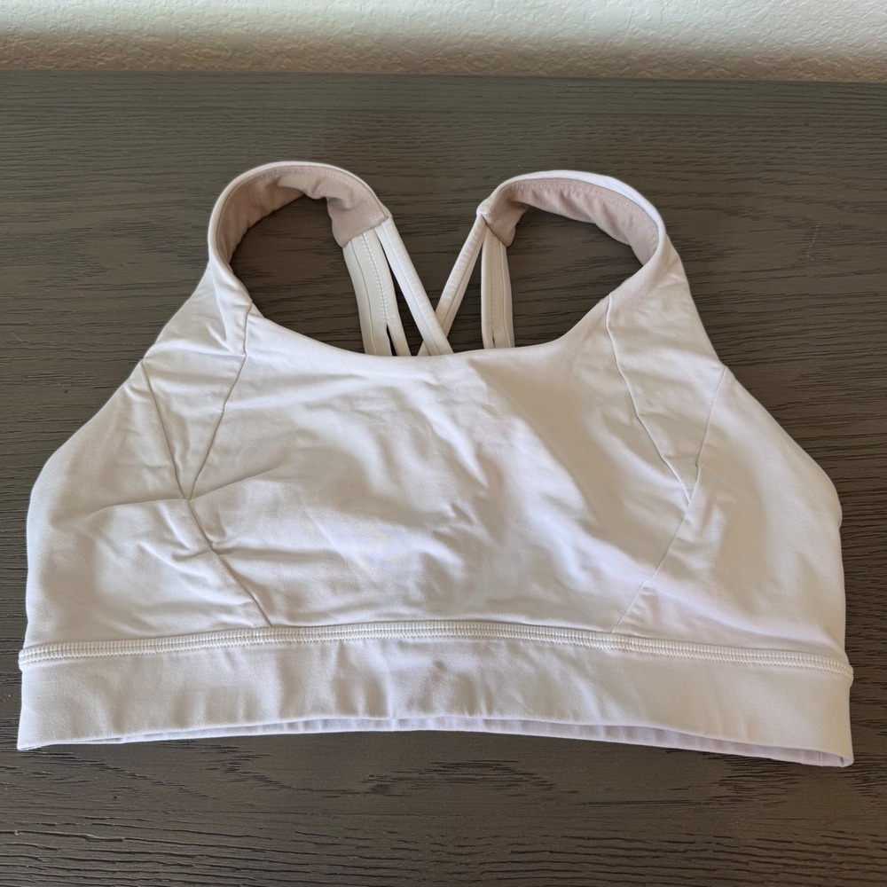 Lululemon Yoga Sports Bra‎ Light Gray Free To Be Serene Size 8 Workout Pilates